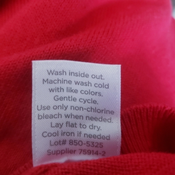 JC Penny JCP Eiffel Tower Graphic Knit Sweater Red Black Women's Small S Prep - Picture 8 of 8